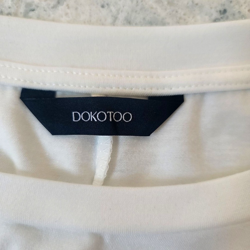 Dokotoo Womens Oversized Cream White Tunic‎ Pockets 2XL Travel Comfort Relaxed